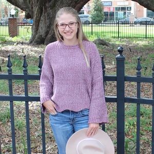 Pink scalloped sweater